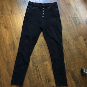 Black Gap True Skinny High Rise Button Fly Black Jeans